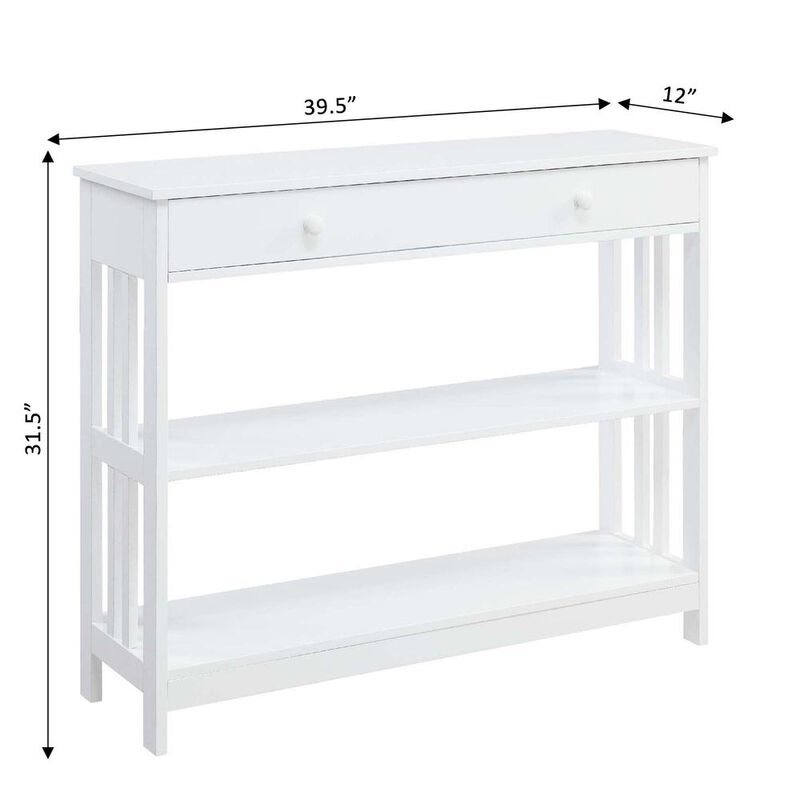Convience Concept, Inc. Mission 1 Drawer Console Table with Shelves