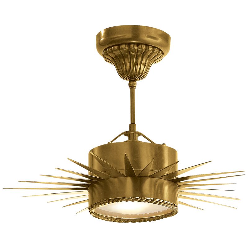 Soleil Small Semi-Flush in Antique Brass