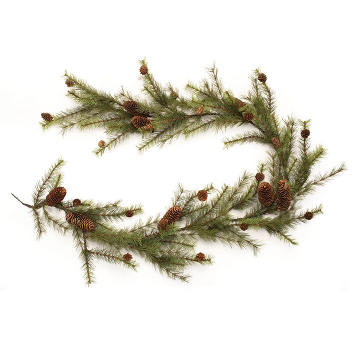 Artificial Pine and Pinecone Holiday Garland – Rustic Greenery Garland for Indoor Seasonal Decor