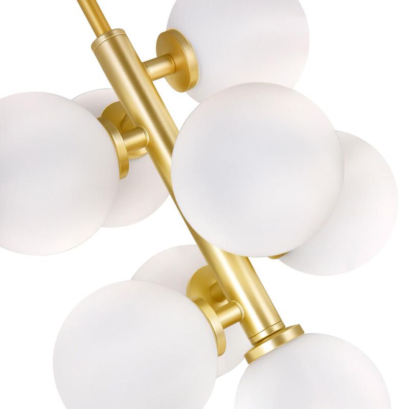 Arya 8 Light Pendant With Satin Gold Finish