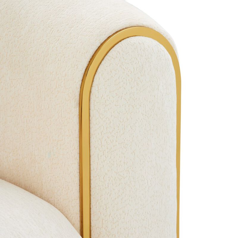 Michael Amini Sassani Loveseat - Crepe/Gold image number 9