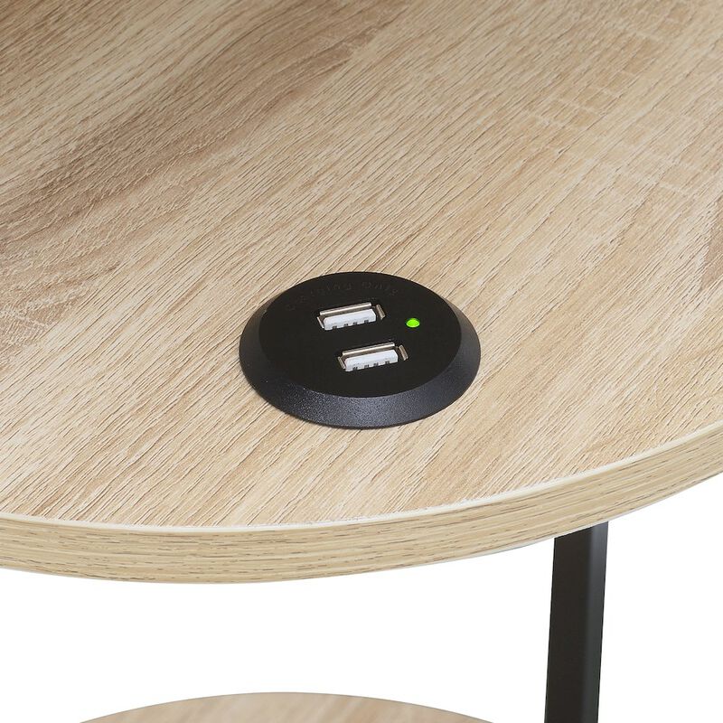 Convenience Concepts Designs2Go Simon 3 Tier End Table with USB Ports