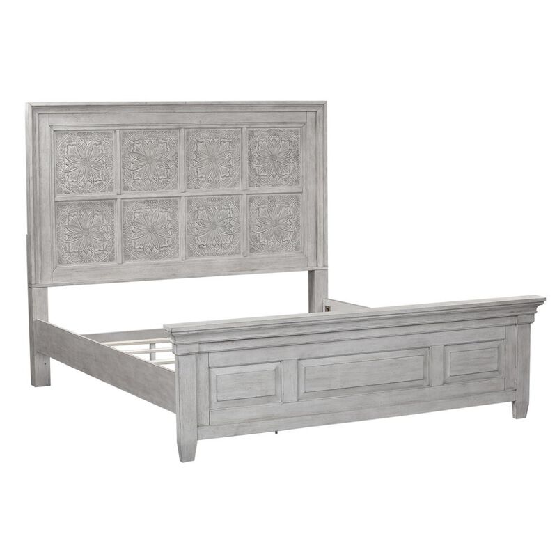 Liberty Furniture Heartland Optional King Panel Bed in Antique White w/ Tobacco Top image number 0