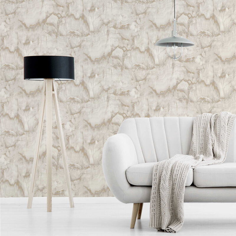 Aura Gold Marble Wallpaper image number 2