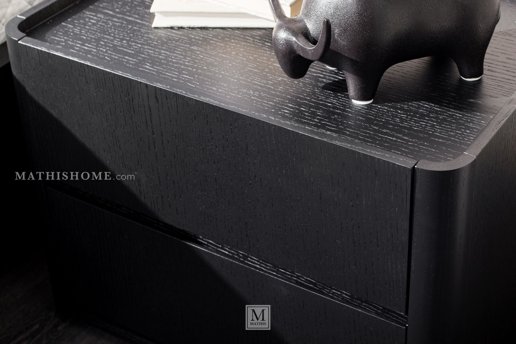 Nomad Black 2-Drawer Nightstand | Mathis Home