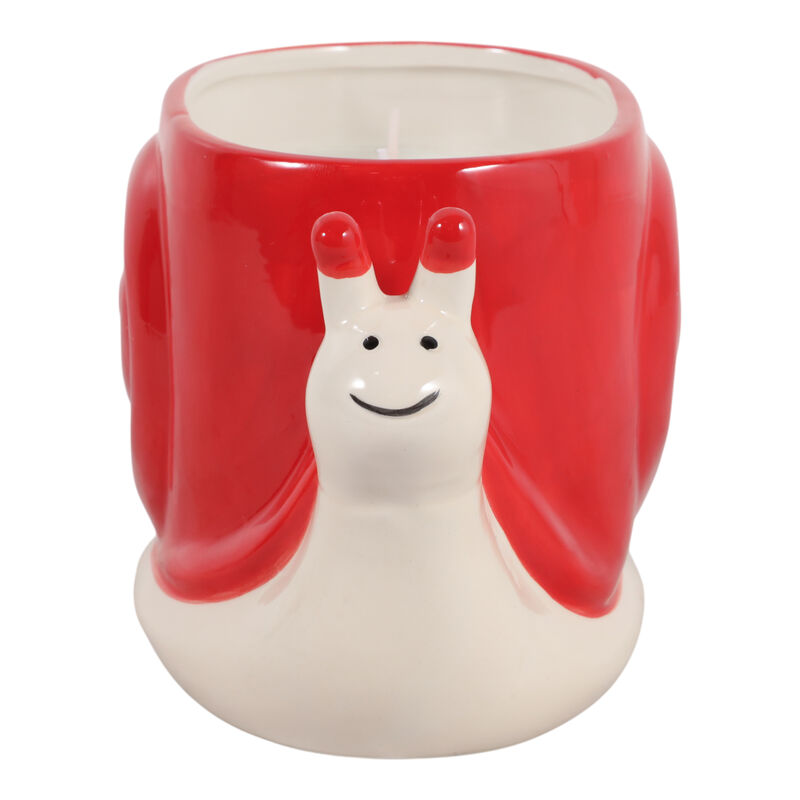 8" Red Snail Candle image number 0