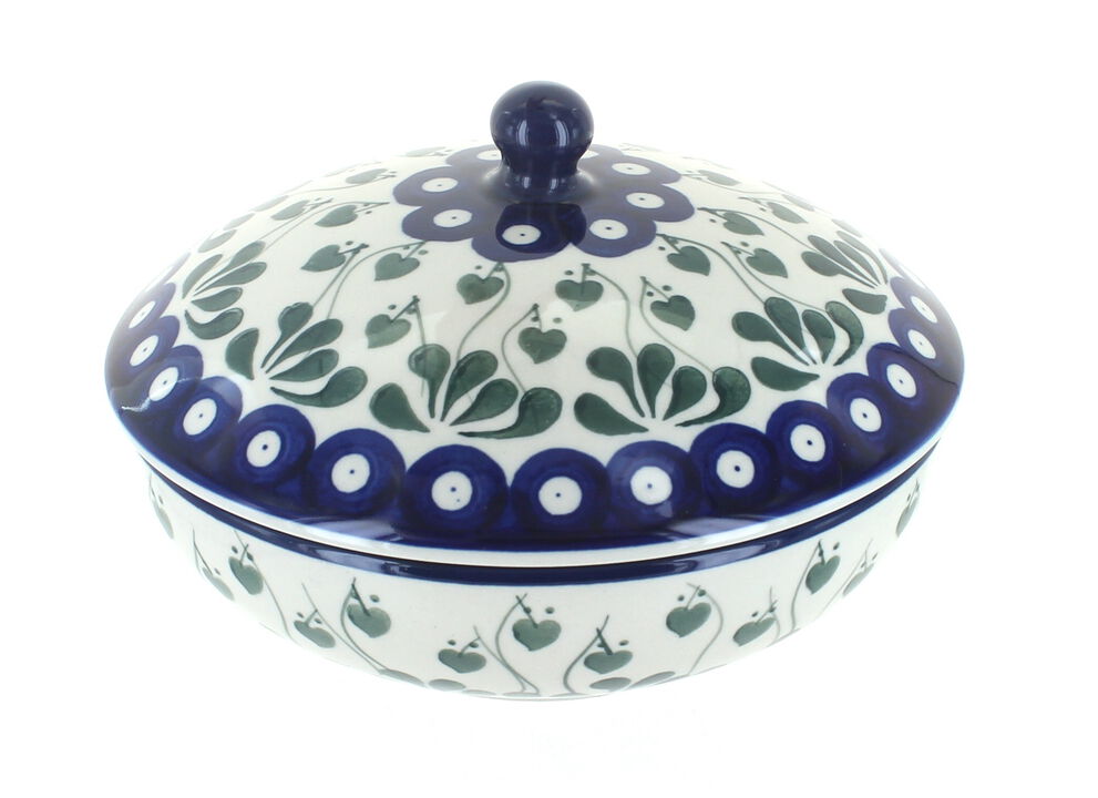 Blue Rose Polish Pottery Tulip Bouquet Covered Bowl