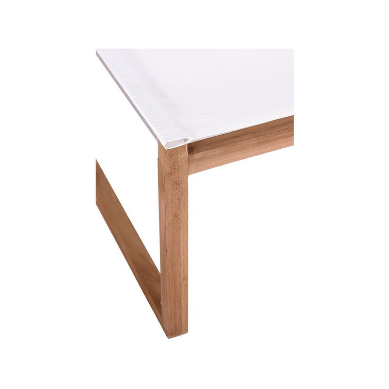 Meridian Furniture Tulum Off White Water Resistant Fabric Outdoor Patio Dining Side Chair