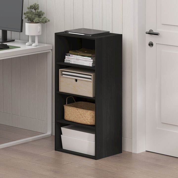 Basic 4-Tier Open Shelf Bookcase, Bookshelf, Storage Organizer, 11 x 17 x 35