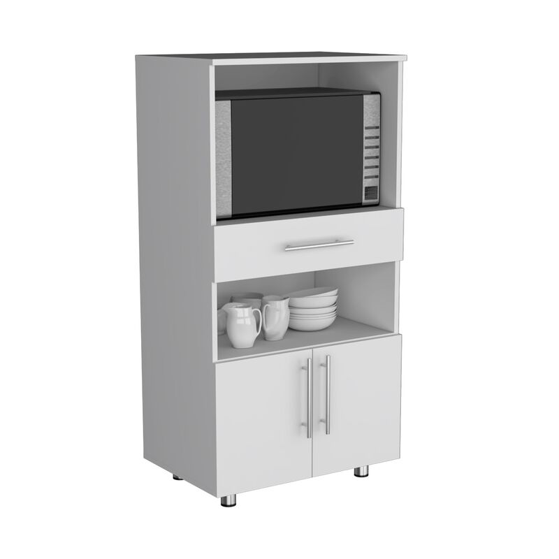 DEPOT E-SHOP Wales Kitchen Pantry with 2 shelves and 2 doors, White