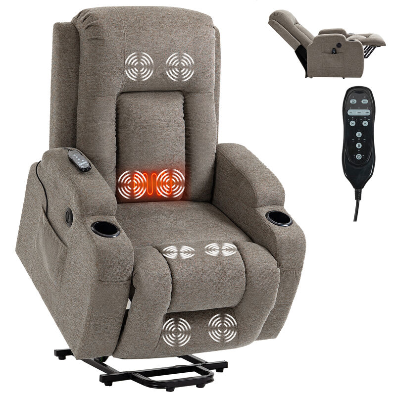 Power Lift Recliner Chair With Massage and Lumbar Heating