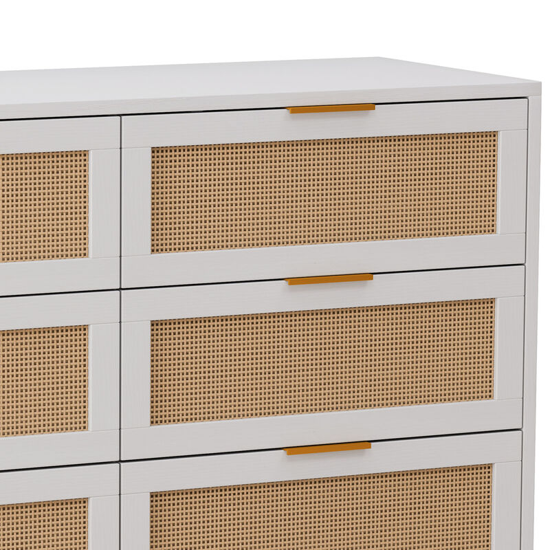 6-Drawer Rattan Cabinet &ndash; Compact Storage Solution for Bedroom or Living Room image number 6