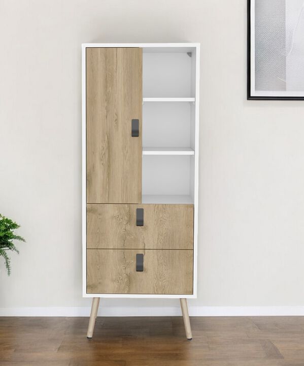 Two Drawer Chest with Compact Storage for Bedroom or Living Room