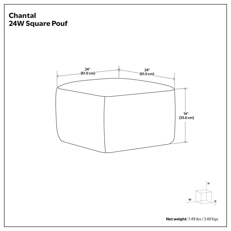 Simpli Home Chantal Square Pouf image number 6