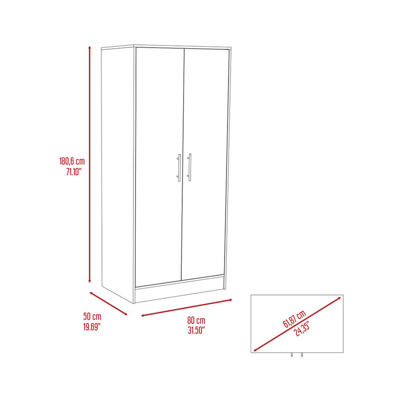 Conway Rectangle Armoire Light Gray