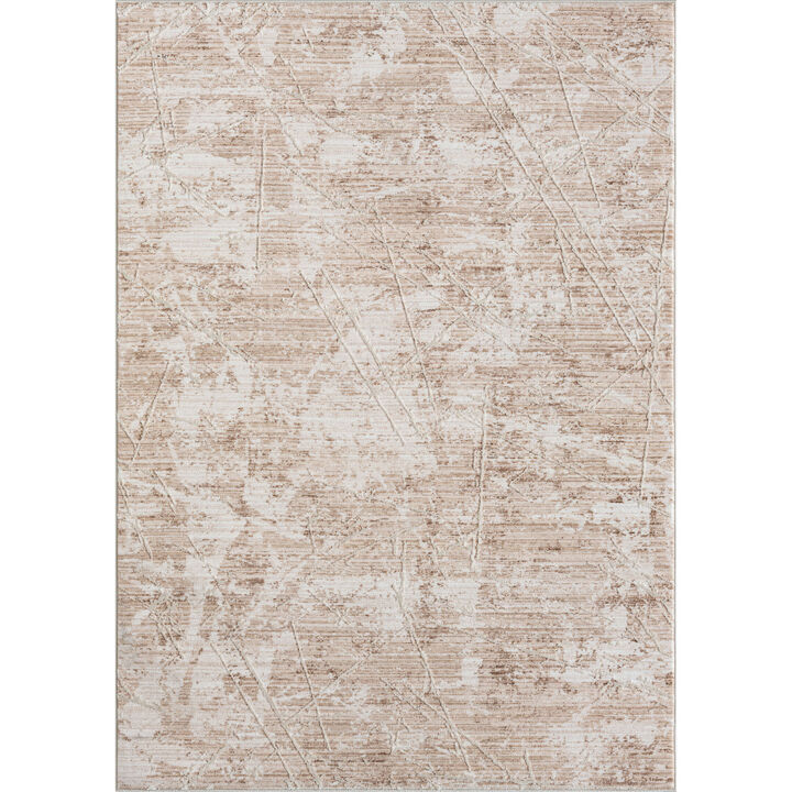 4 X 6 Beige Abstract Area Rug