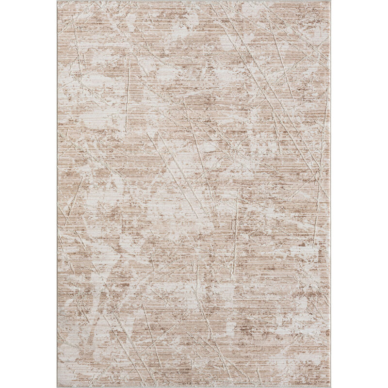 4 X 6 Beige Abstract Area Rug image number 0