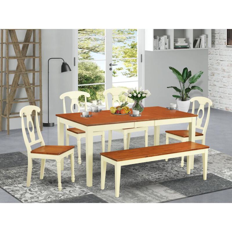 6-Pc Dining room set - Kitchen Table and 4 Kitchen Dining Chairs and Bench