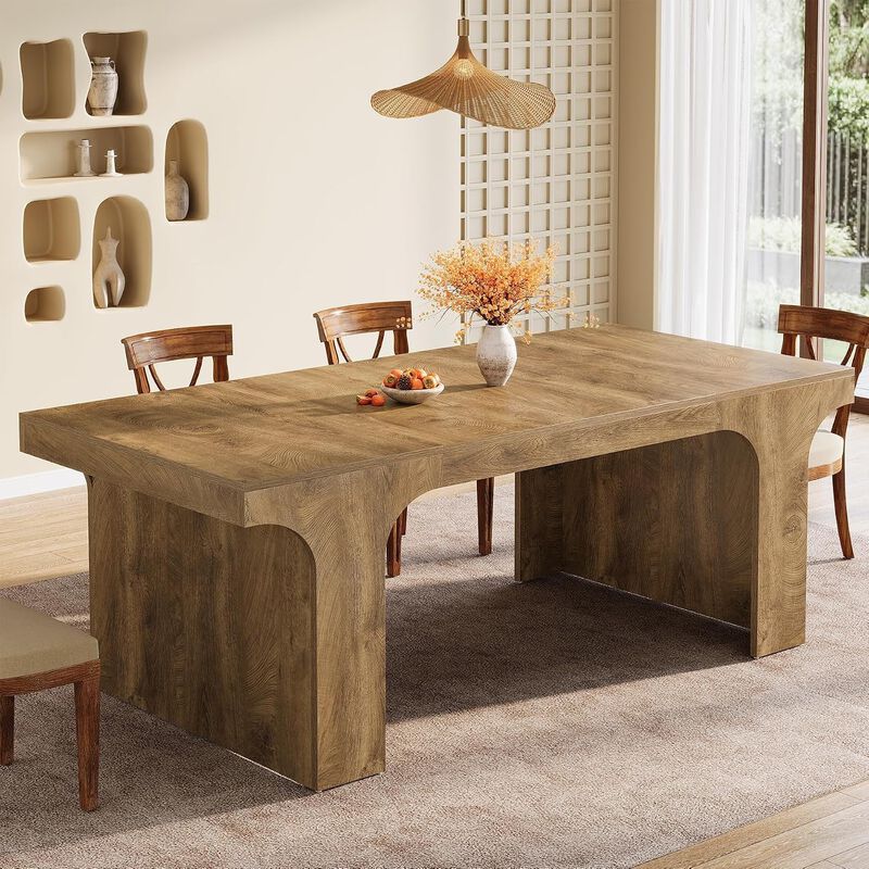 Tribesigns  70.87" Farmhouse Dining Table Kitchen Dining Table for 6-8 People image number 2