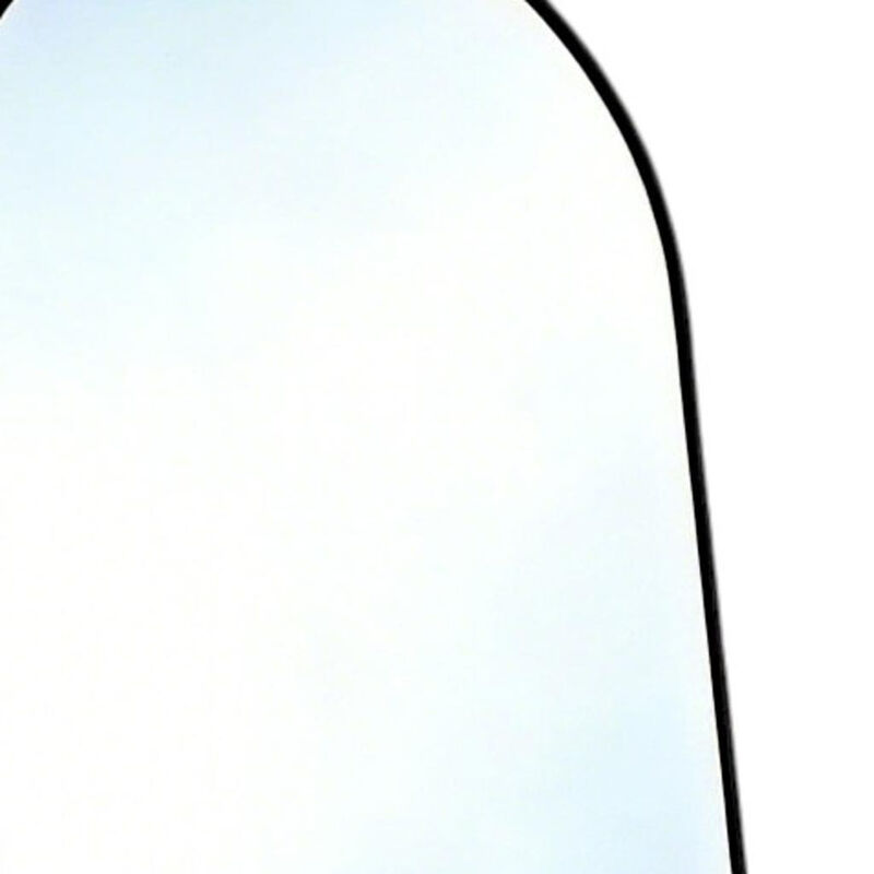 HomeRoots 55" Black Aluminum Arch Freestanding And Wall Mounted Framed Full Length Mirror image number 3
