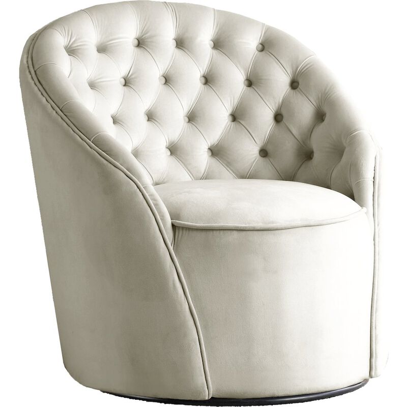 Meridian Furniture Alessio Cream Velvet Accent Chair