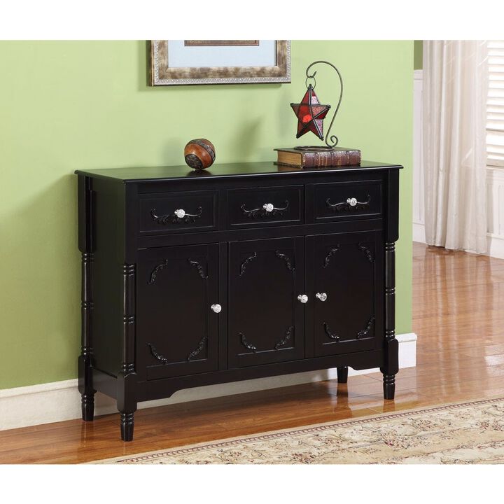 Classic Solid Wood Sideboard Console Table with Drawers for Storage