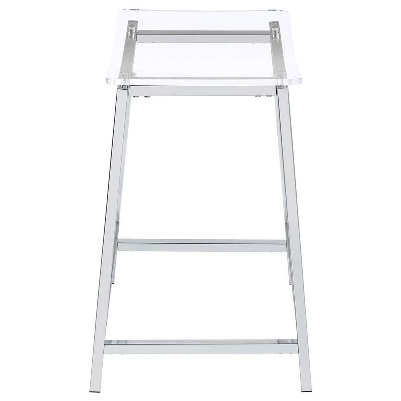 Coaster Jovani Acrylic Backless Counter Height Bar Stools Clear and Chrome (Set of 2)