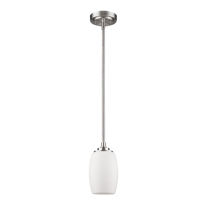 Hivvago Silver Hanging Light with Frosted Glass Shade