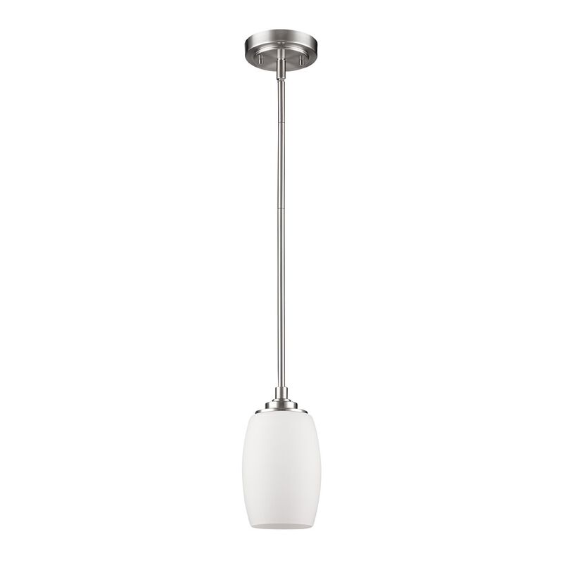 Hivvago Silver Hanging Light with Frosted Glass Shade