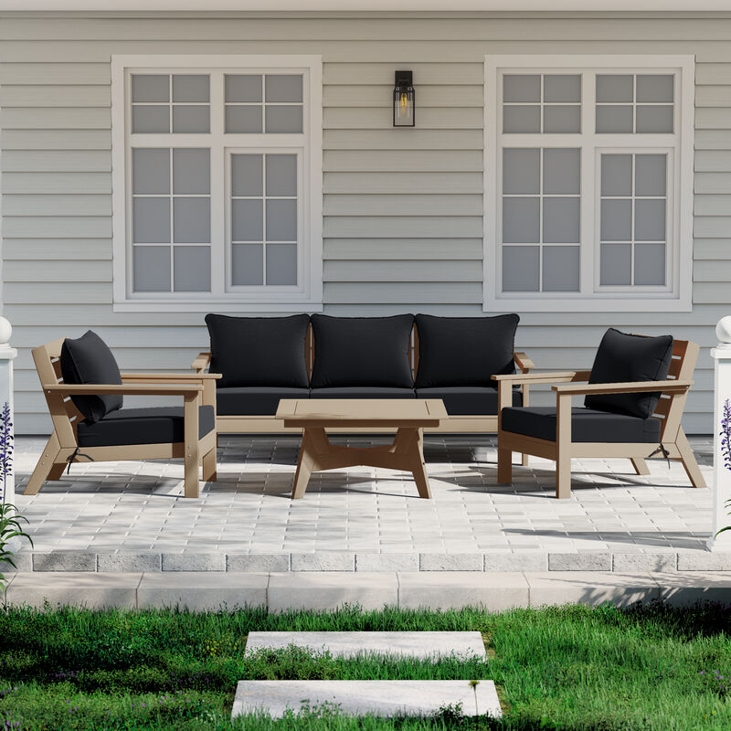 WestinTrends Outdoor 6-Piece Modular Sectional Patio Furniture Sofa Set
