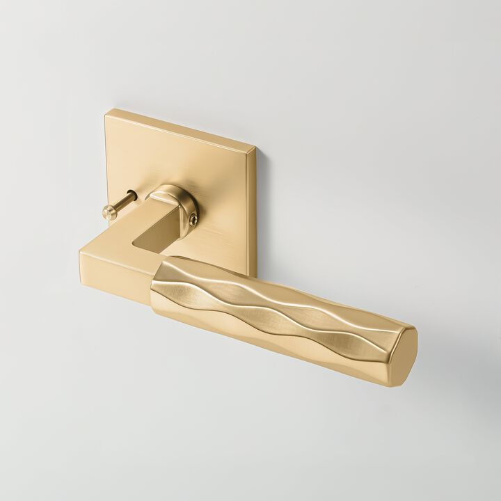 Hailey Modern Bed/Bath Interior Door Handle with Square Rosette and Concealed Screws (Privacy)