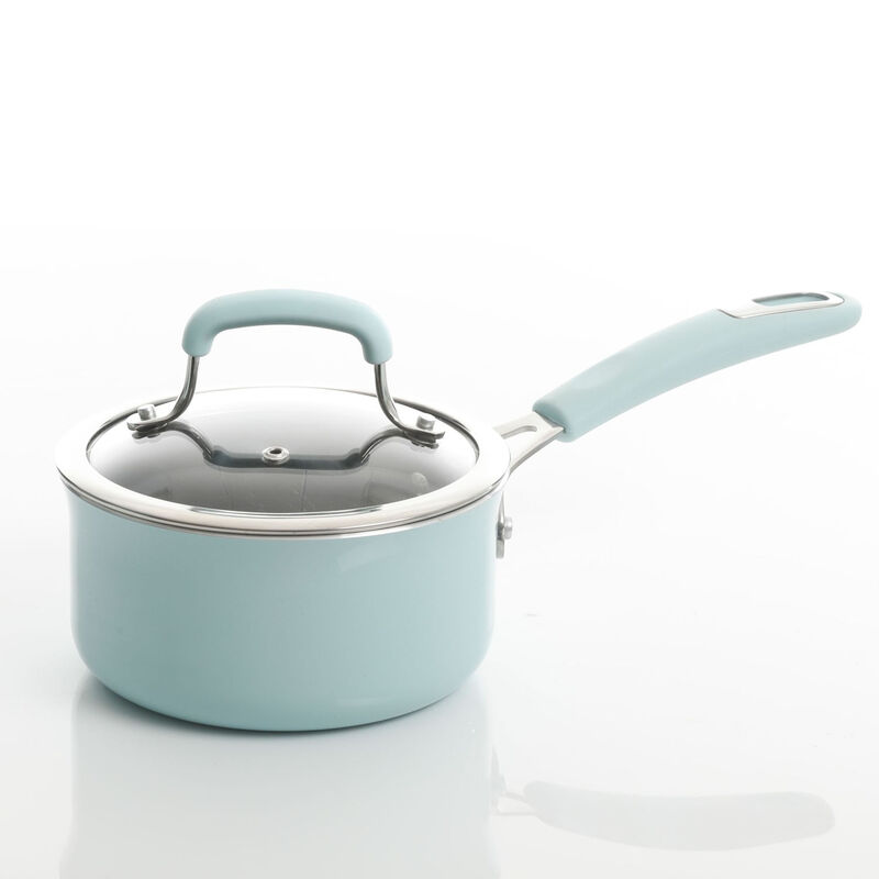 Kenmore Elite Andover 10 Piece Nonstick Aluminum Cookware Set in Glacier Blue