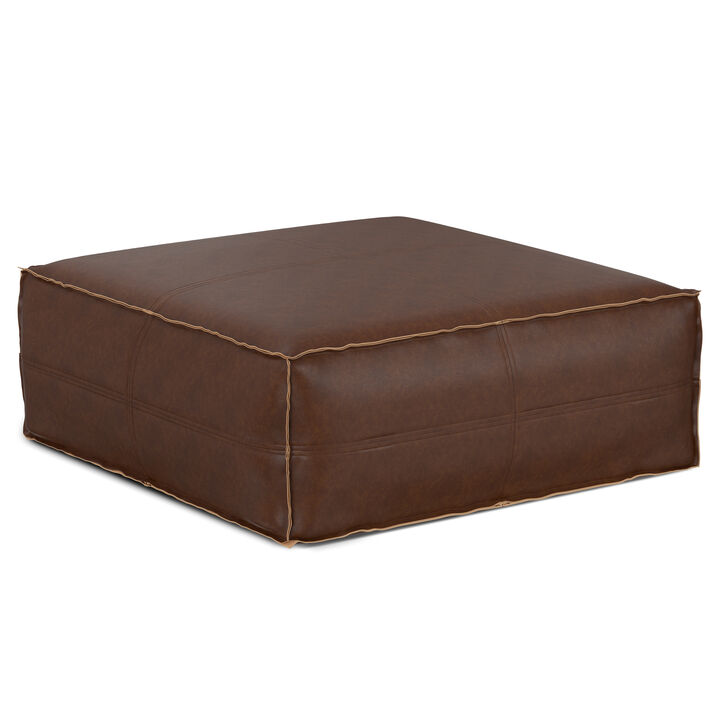 Simpli Home Brody Extra Large Coffee Table Pouf
