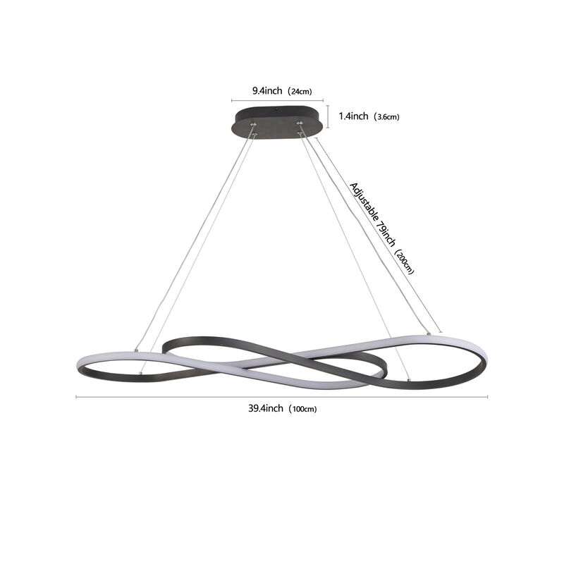 ELEMENT ACE Modern LED Pendant Light with Infinity Design, Adjustable Height Hanging Ceiling Fixture for Living Room Dining Room image number 2