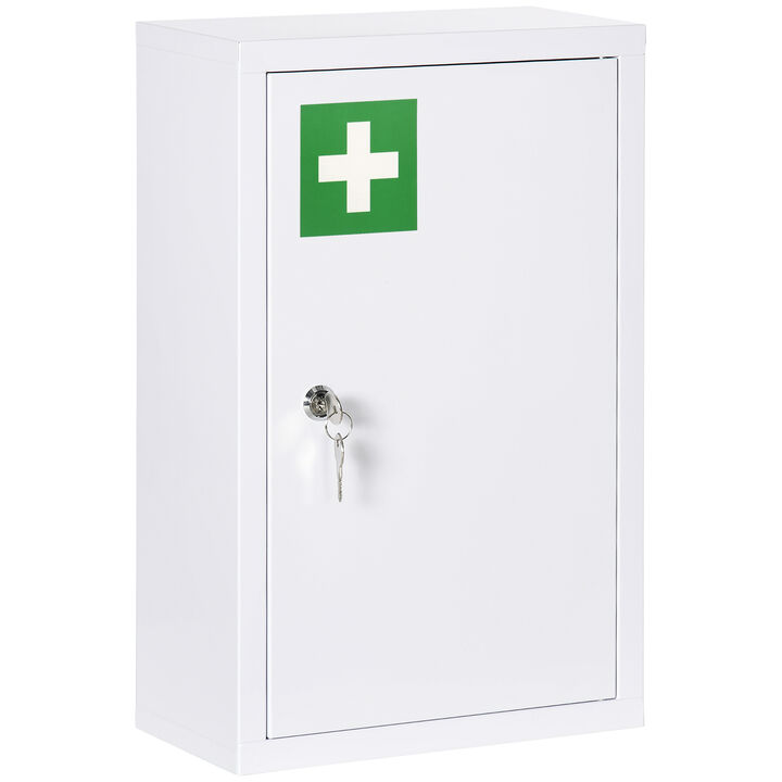 Medicine Cabinet with Lock, Storage Shelves, Locking Medical Cabinet