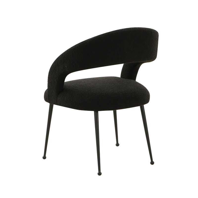 Rocco Black Boucle Dining Chair image number 3