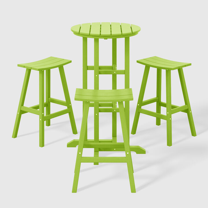 WestinTrends Outdoor Patio Bar Height Table and Bar Stool 3-Piece Dining Set