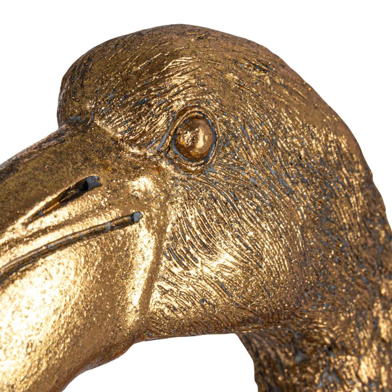 Decorative Resin Bird Bust Wall Decor, Gold image number 5