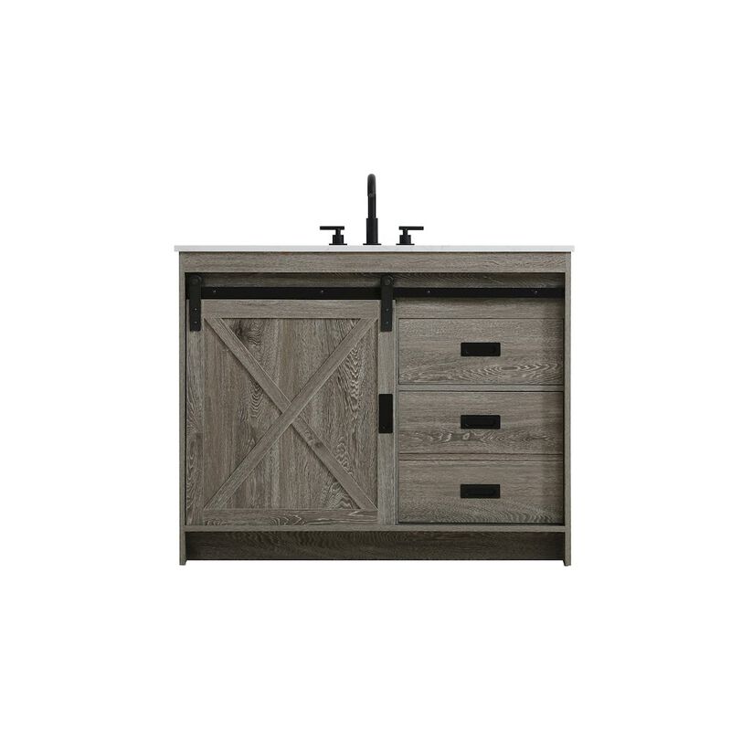 Elegant Kitchen and Bath Austin 42 Inch Single Bathroom Vanity In Rustic Grey