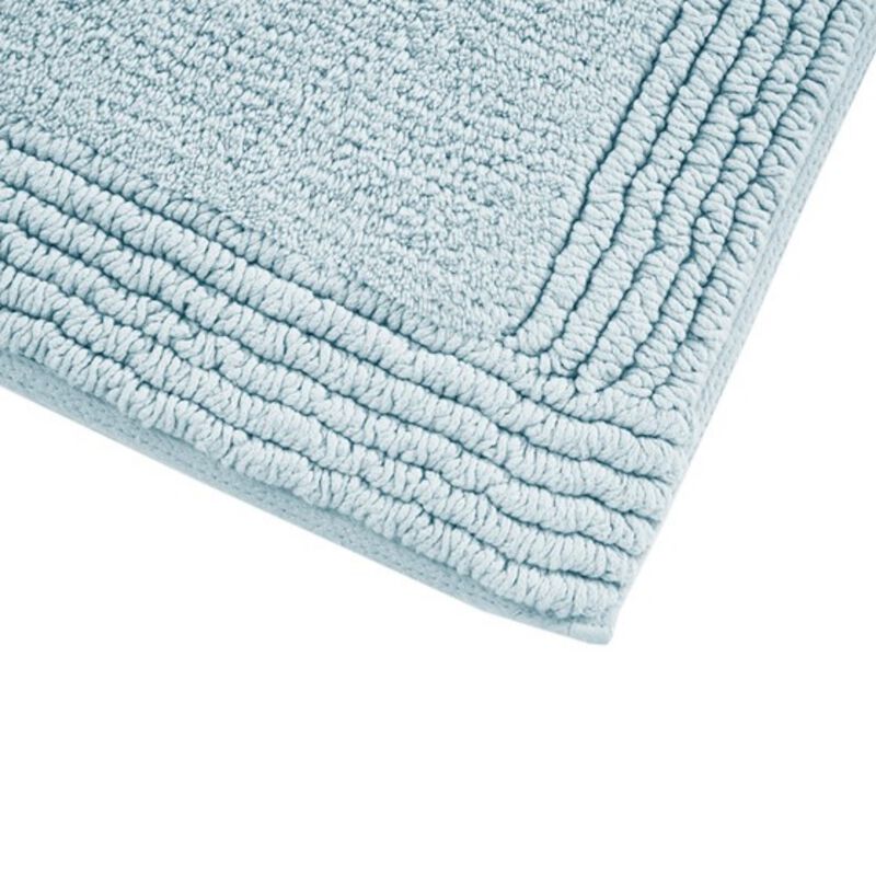 72x24 inch Blue 100% Cotton Tufted 3000 GSM Reversible Bath Rug Blue 24x72"
