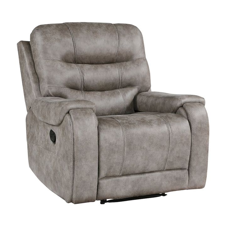 Lexicon Oberon Microfiber Reclining Chair In Grayish Brown