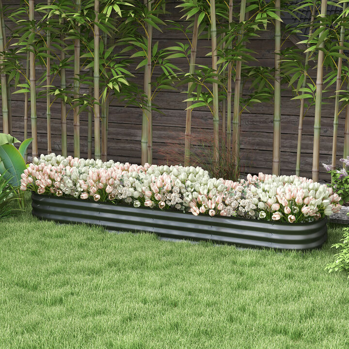 Hivvago Sturdy Galvanized Raised Bed for Vegetables and Flowers