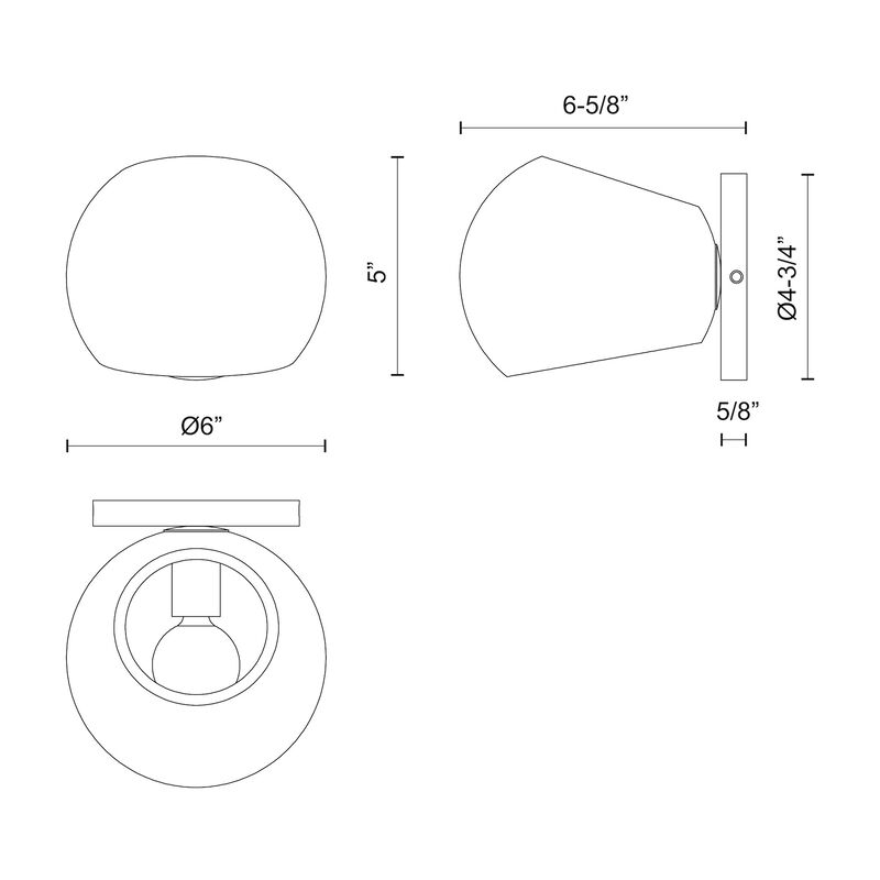 Willow 6-in Matte Black/Opal Matte Glass 1 Light Damp-Rated Wall/Vanity Light image number 8