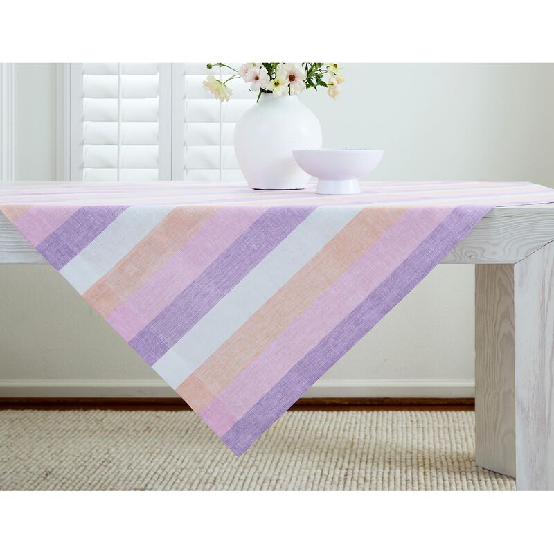 Solino Home 100% Pure Linen Table Throw - Gelato Stripe