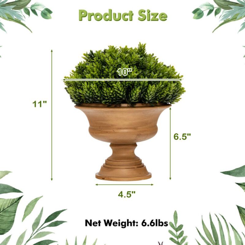 Hivvago 4 Pack Artificial Boxwood Topiary Trees