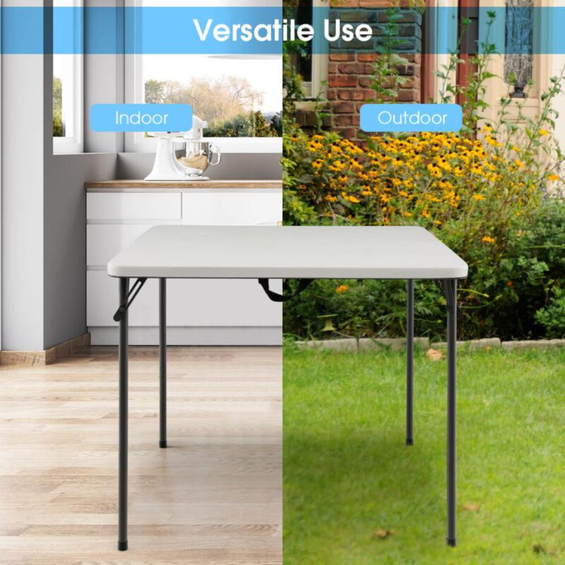 Hivvago Folding Camping Table with HDPE Tabletop and Rustproof Steel Frame