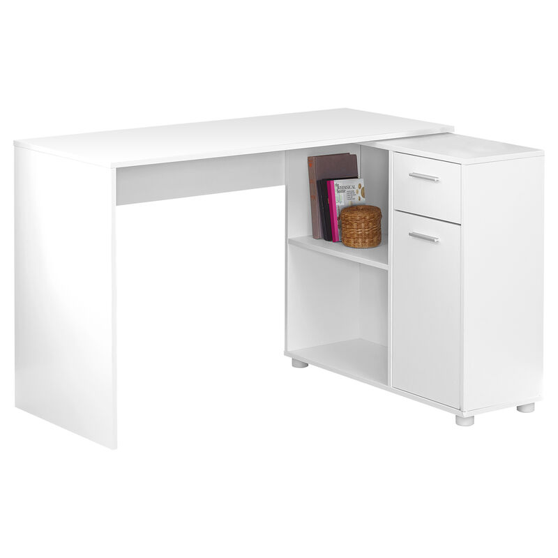 Functional L-Shaped Desk &ndash; Corner Computer Table with Built-In Drawers