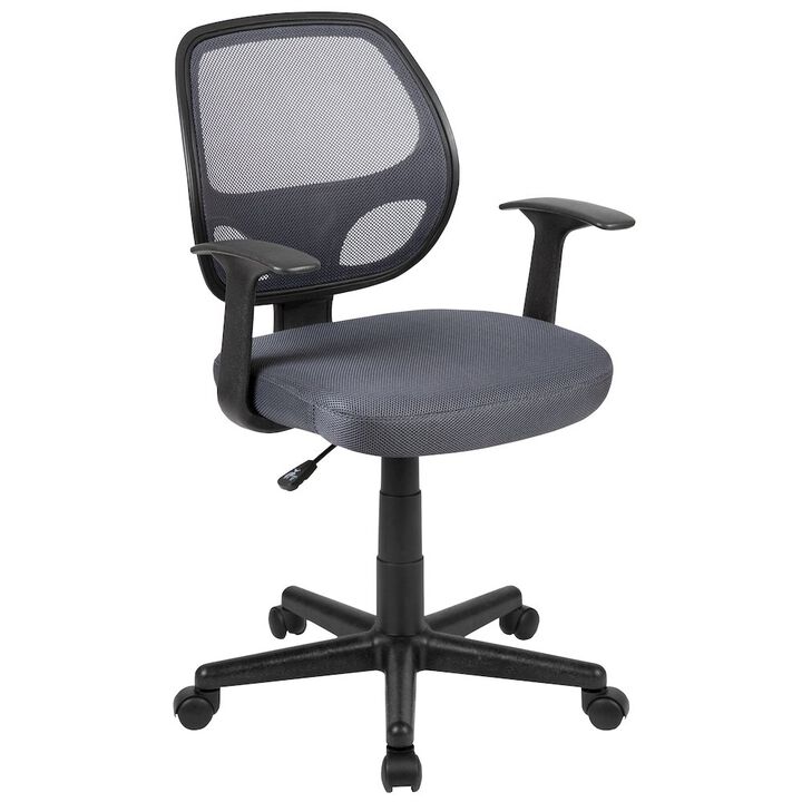 Flash Furniture Fundamentals Mid-Back Black Mesh Swivel Ergonomic Task Office Chair with Arms