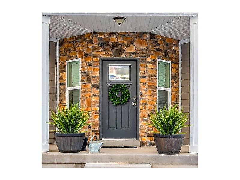 12 Bundles Artificial Plants Outdoor Fake Boston Fern Greenery Flowers Faux UV image number 2