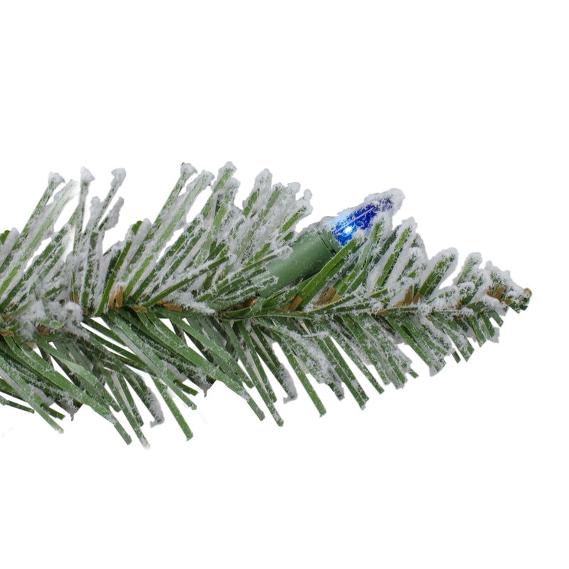 9' x 10" Pre-Lit Flocked Pine Artificial Christmas Garland - Multi Color Lights image number 1